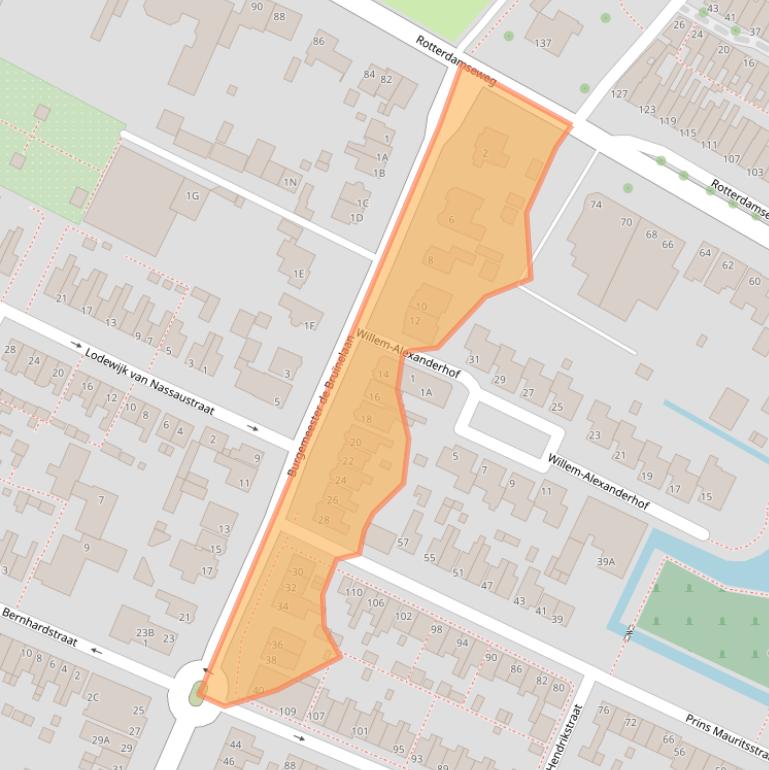 Kaart van postcodegebied 3331AE.
