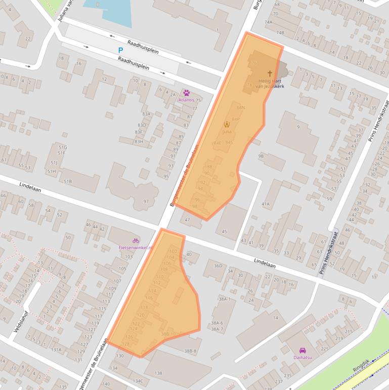 Kaart van postcodegebied 3331AH.