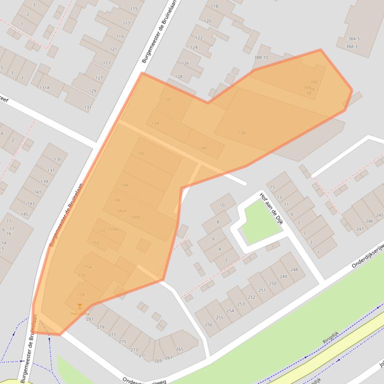 Kaart van postcodegebied 3331AJ.