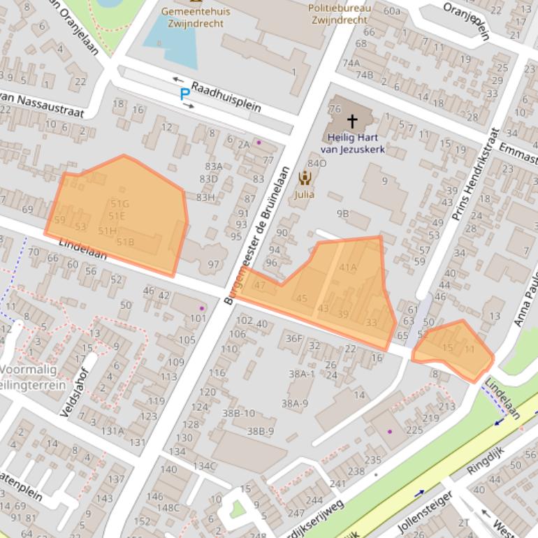 Kaart van postcodegebied 3331AK.