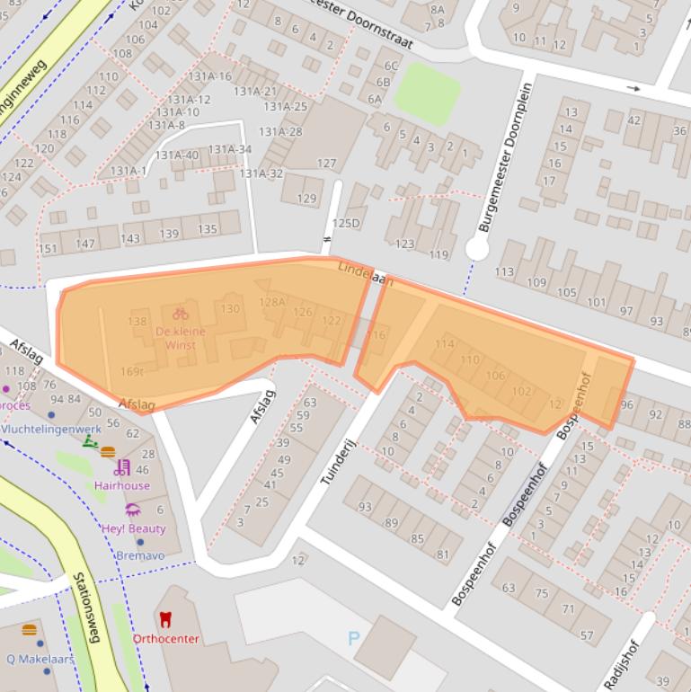 Kaart van postcodegebied 3331AR.