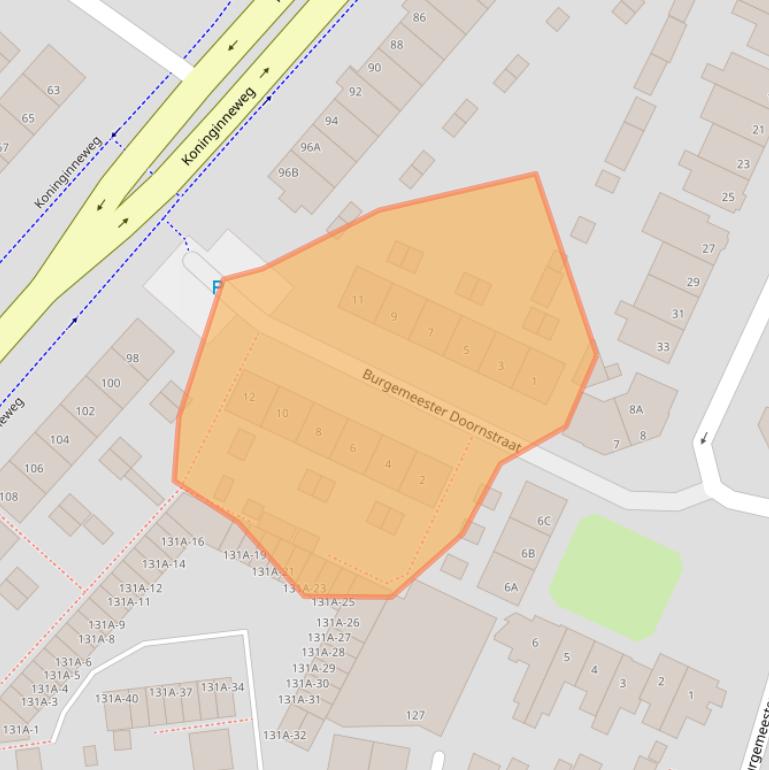 Kaart van postcodegebied 3331BD.