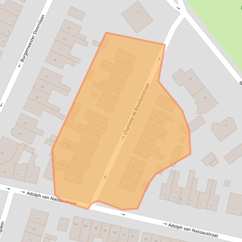 Kaart van postcodegebied 3331BE.