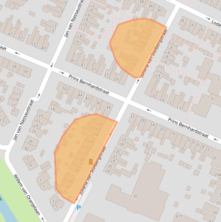 Kaart van postcodegebied 3331BH.