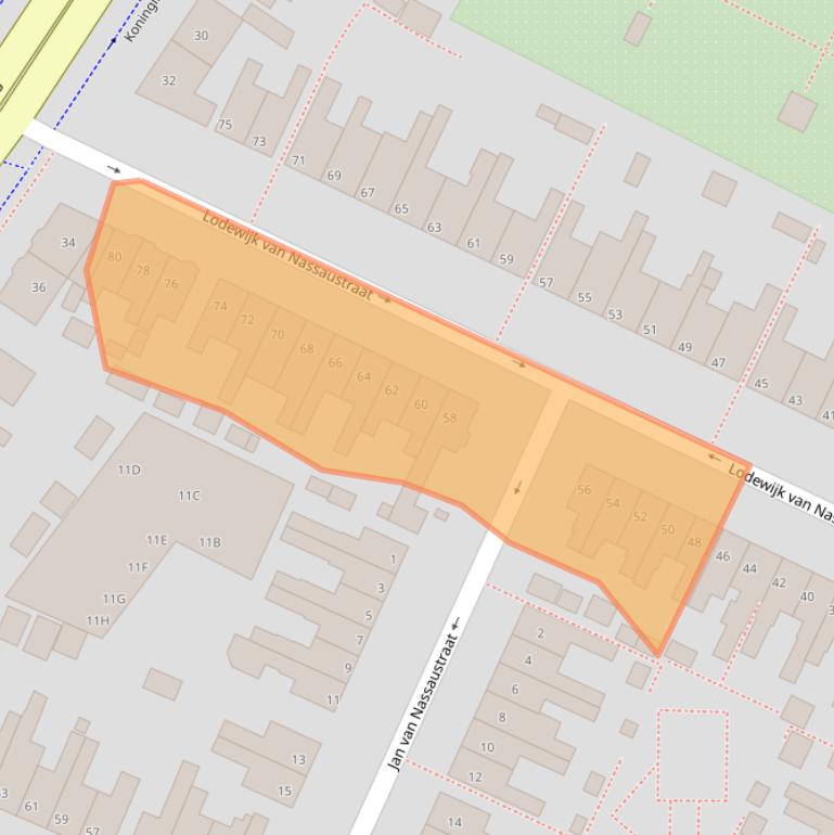 Kaart van postcodegebied 3331BM.