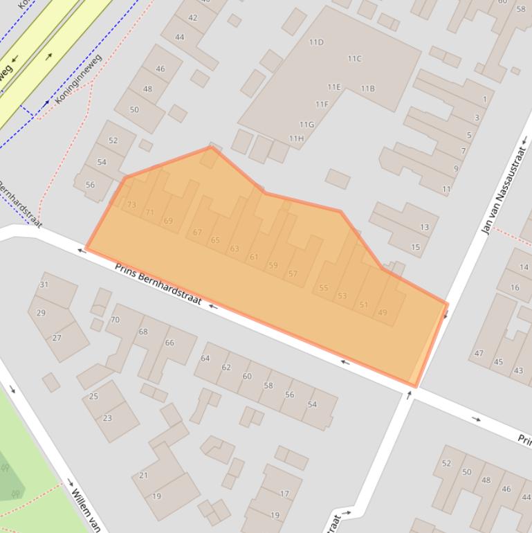 Kaart van postcodegebied 3331BP.