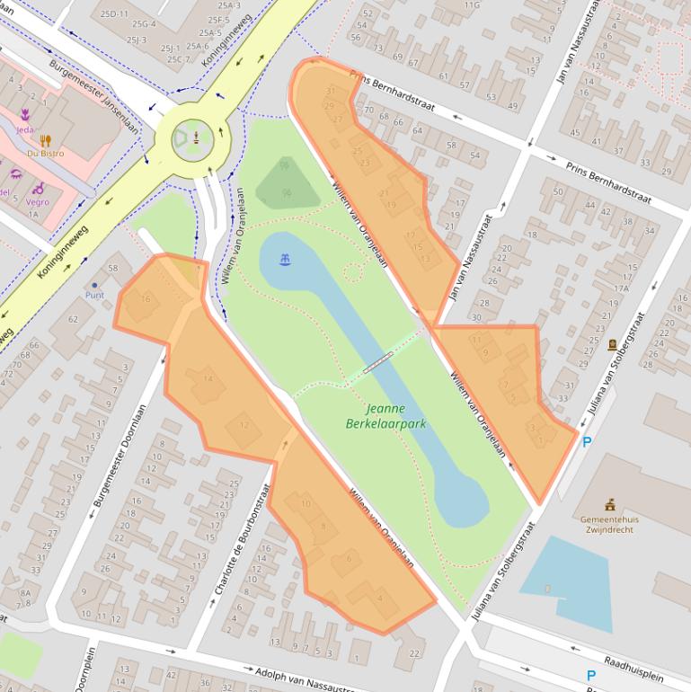 Kaart van postcodegebied 3331BV.