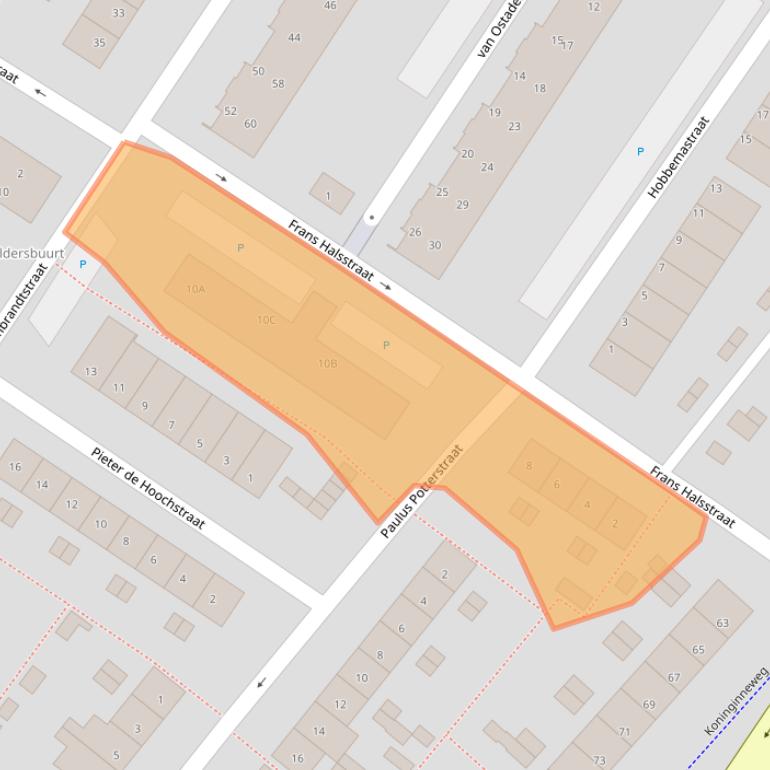 Kaart van postcodegebied 3331CA.