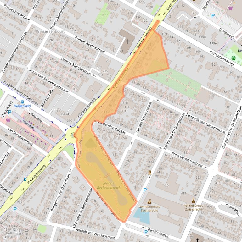 Kaart van postcodegebied 3331CE.