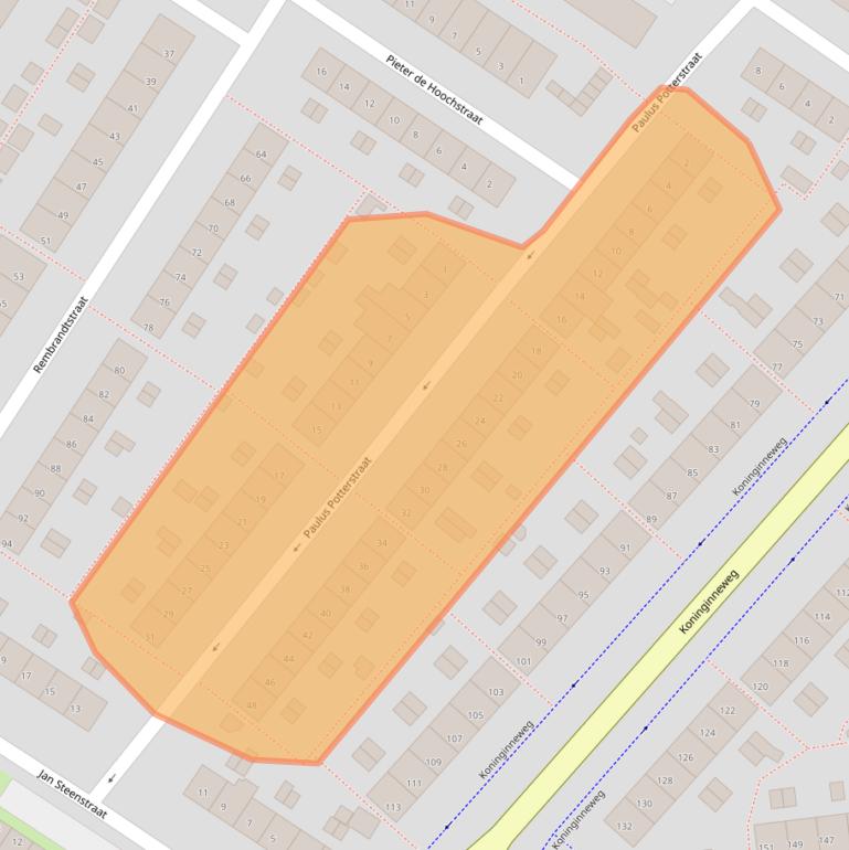 Kaart van postcodegebied 3331CL.