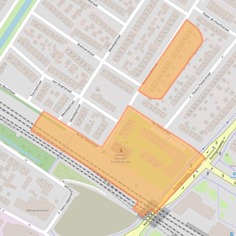 Kaart van postcodegebied 3331CR.