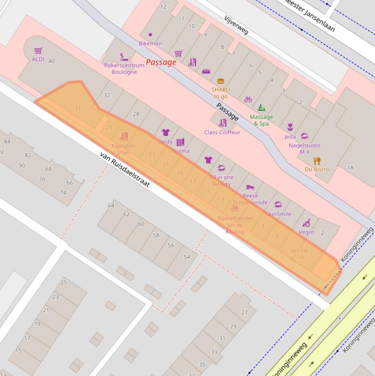 Kaart van postcodegebied 3331CT.