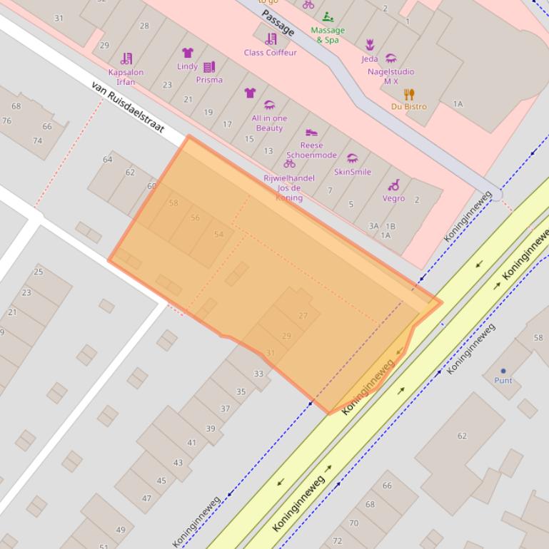 Kaart van postcodegebied 3331CV.