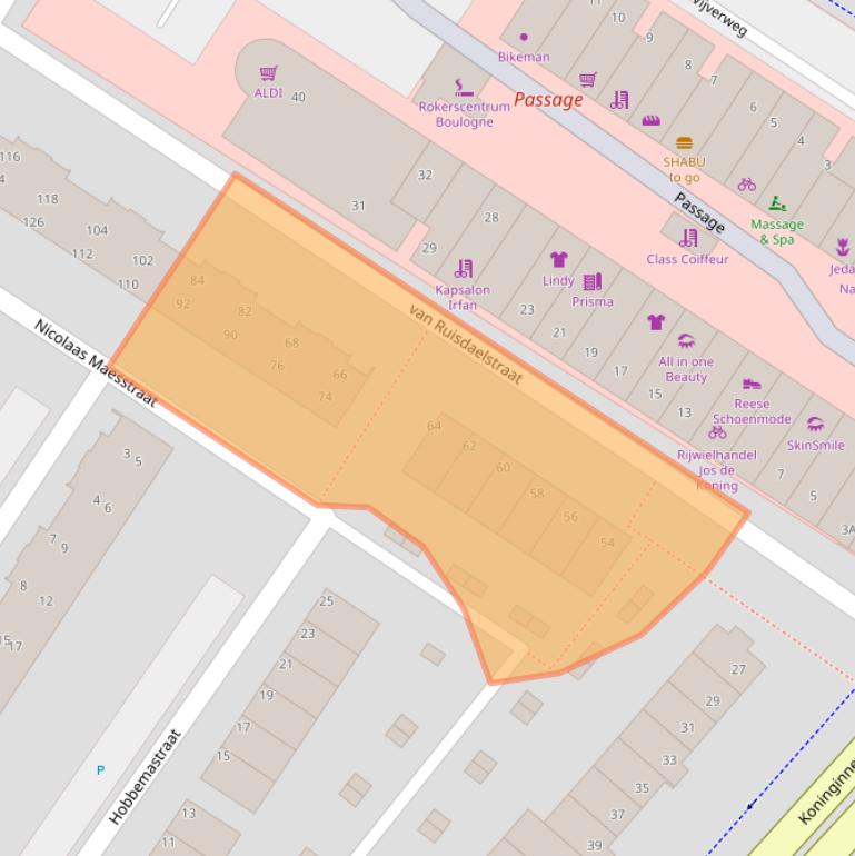 Kaart van postcodegebied 3331CW.