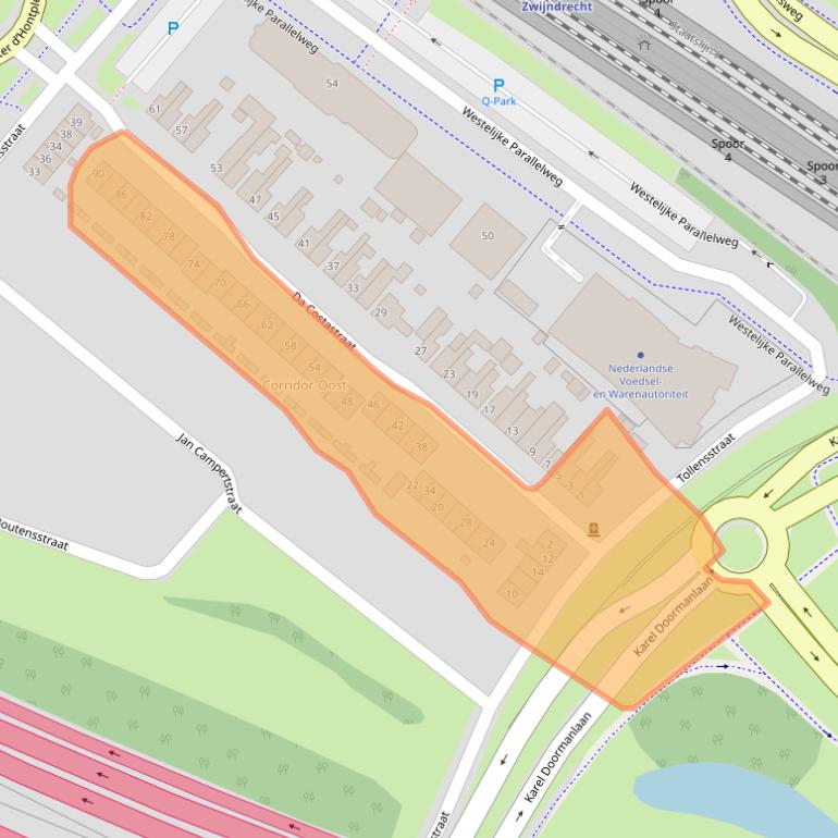 Kaart van postcodegebied 3331EB.