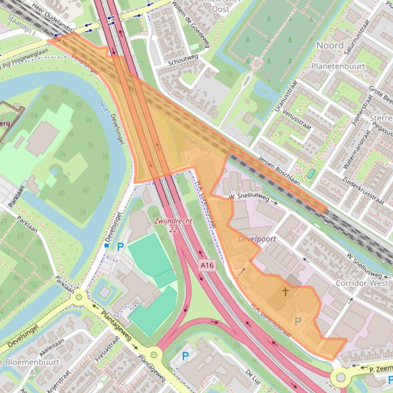 Kaart van postcodegebied 3331EE.