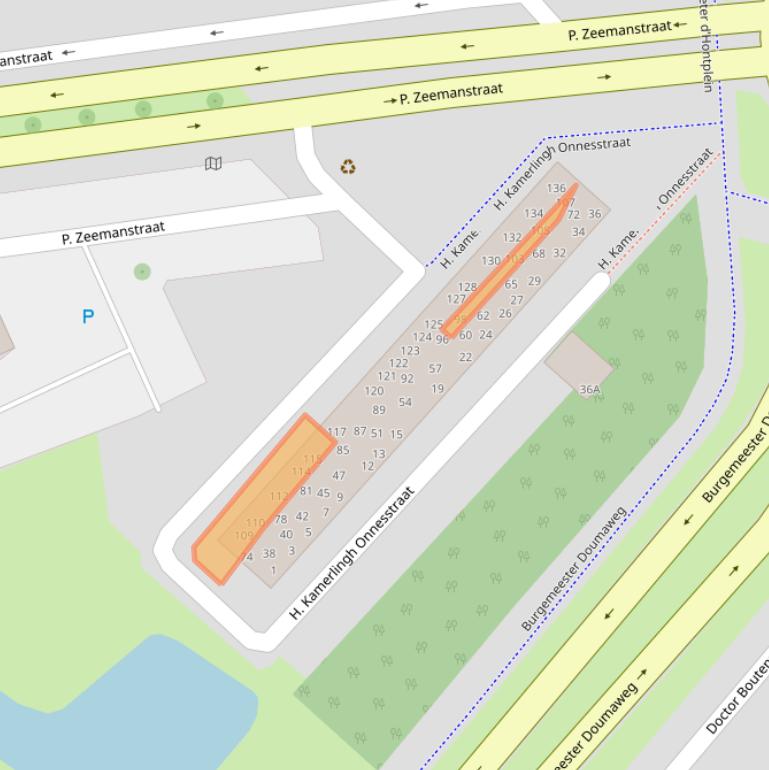 Kaart van postcodegebied 3331EK.