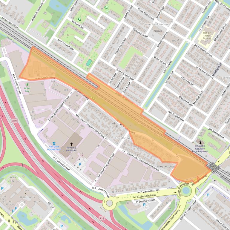 Kaart van postcodegebied 3331EX.