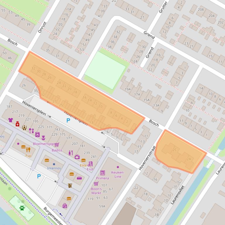 Kaart van postcodegebied 3331GB.