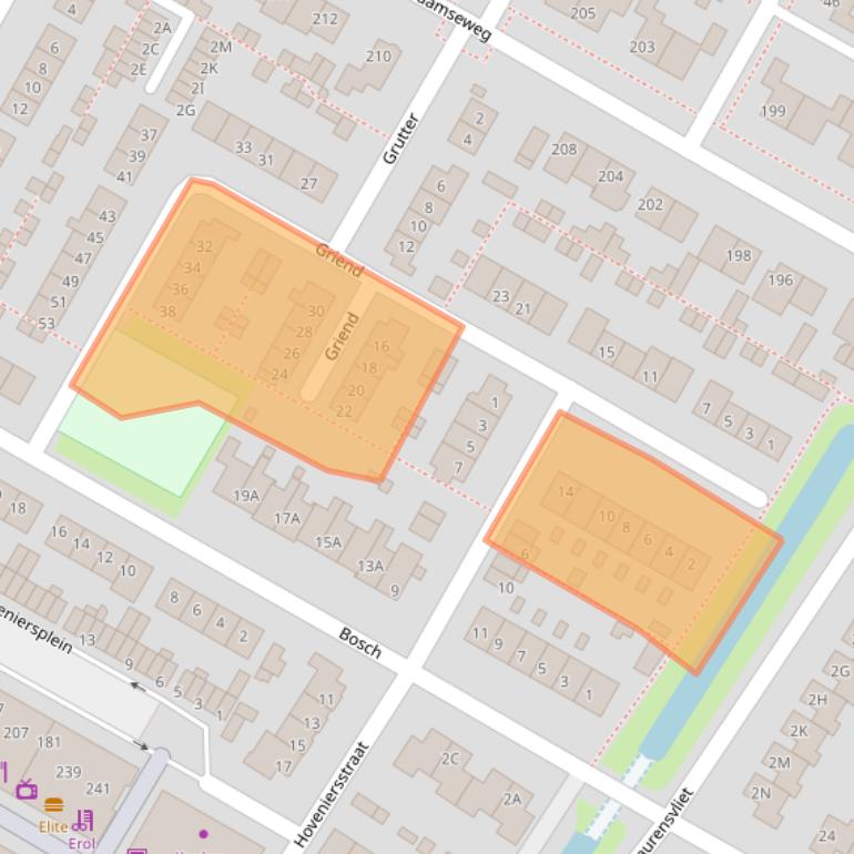 Kaart van postcodegebied 3331GG.