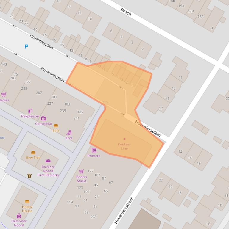 Kaart van postcodegebied 3331GJ.