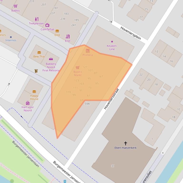 Kaart van postcodegebied 3331HE.