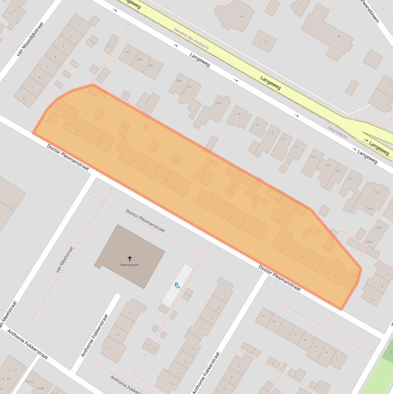 Kaart van postcodegebied 3331KE.