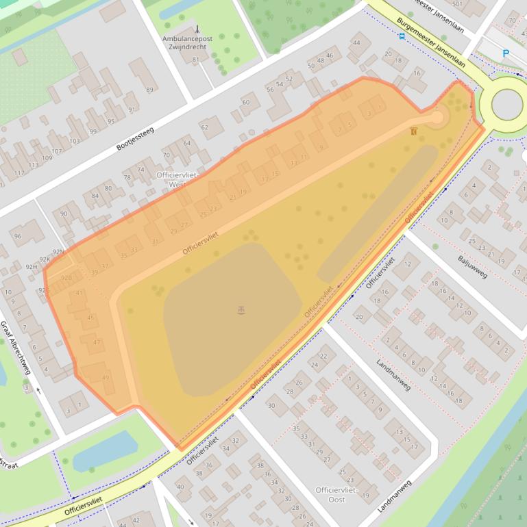 Kaart van postcodegebied 3331KL.