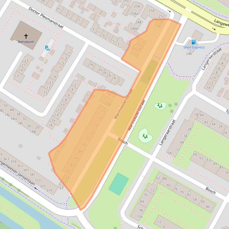 Kaart van postcodegebied 3331KV.