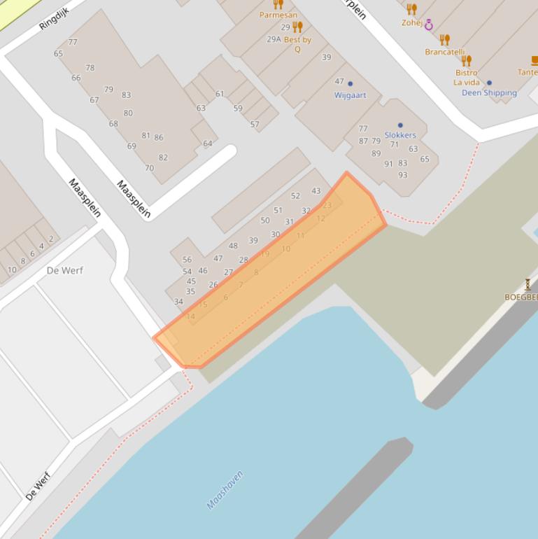 Kaart van postcodegebied 3331LA.