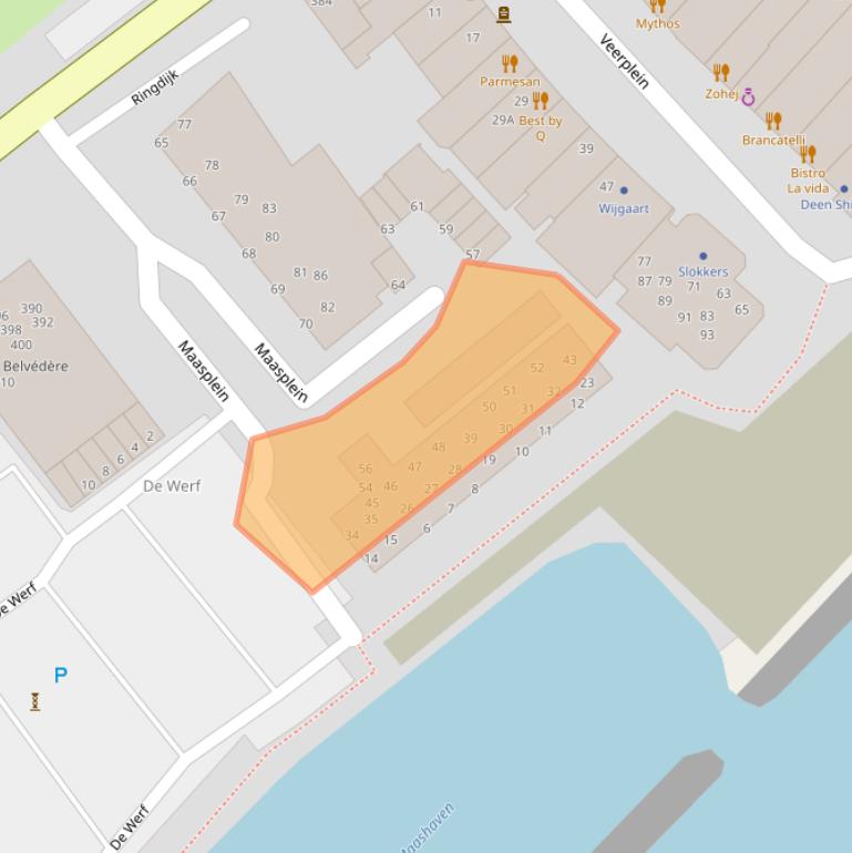 Kaart van postcodegebied 3331LB.