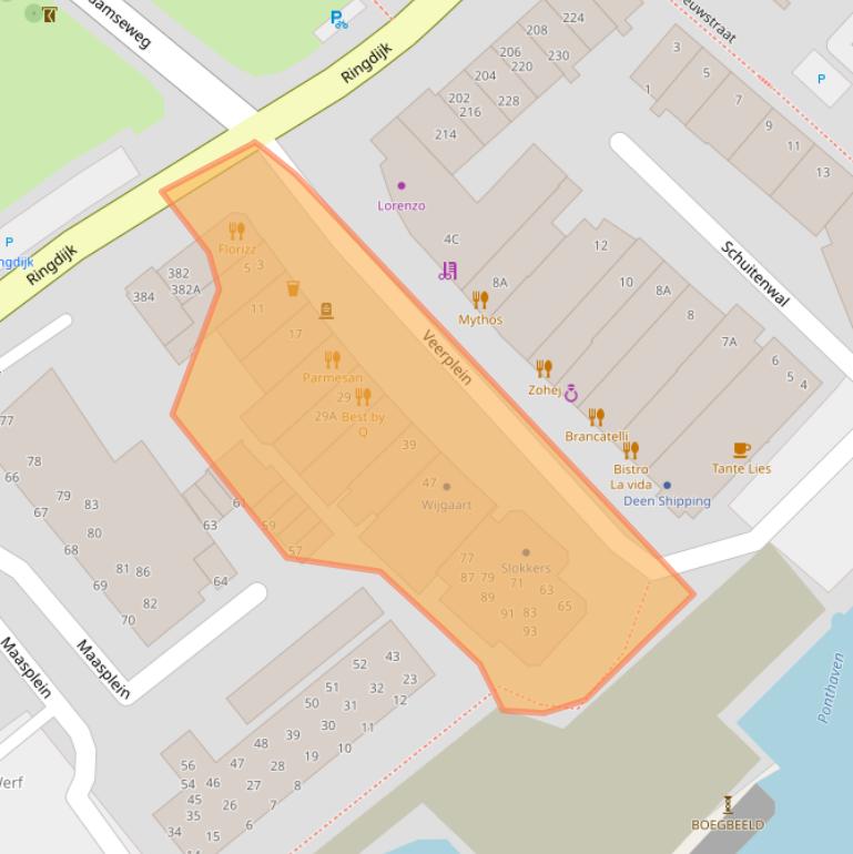 Kaart van postcodegebied 3331LD.