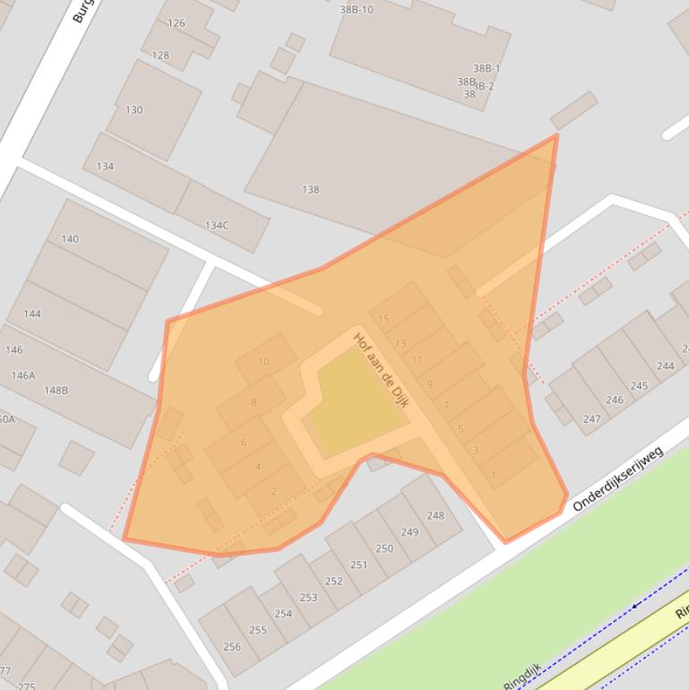 Kaart van postcodegebied 3331LJ.