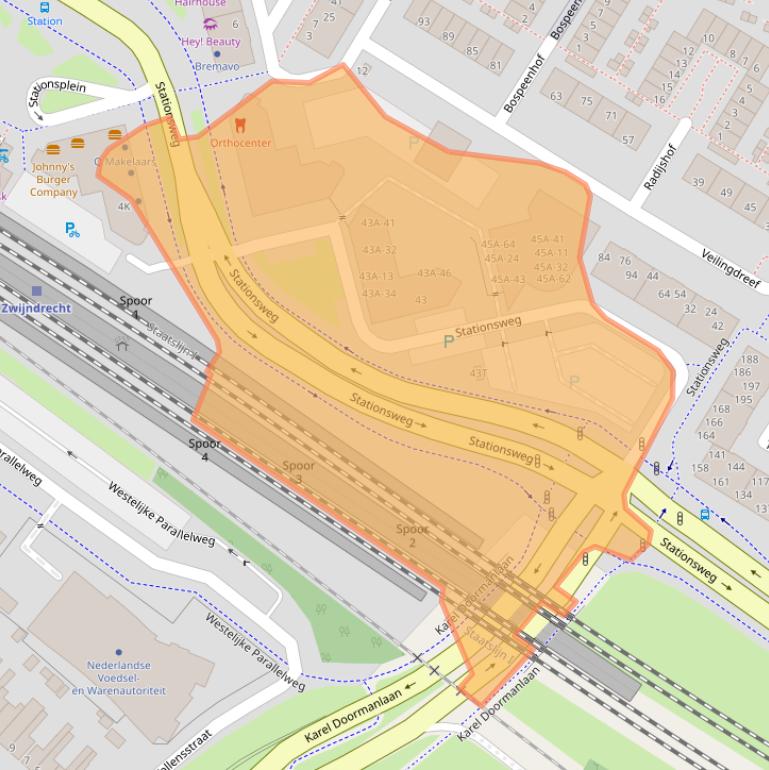 Kaart van postcodegebied 3331LR.