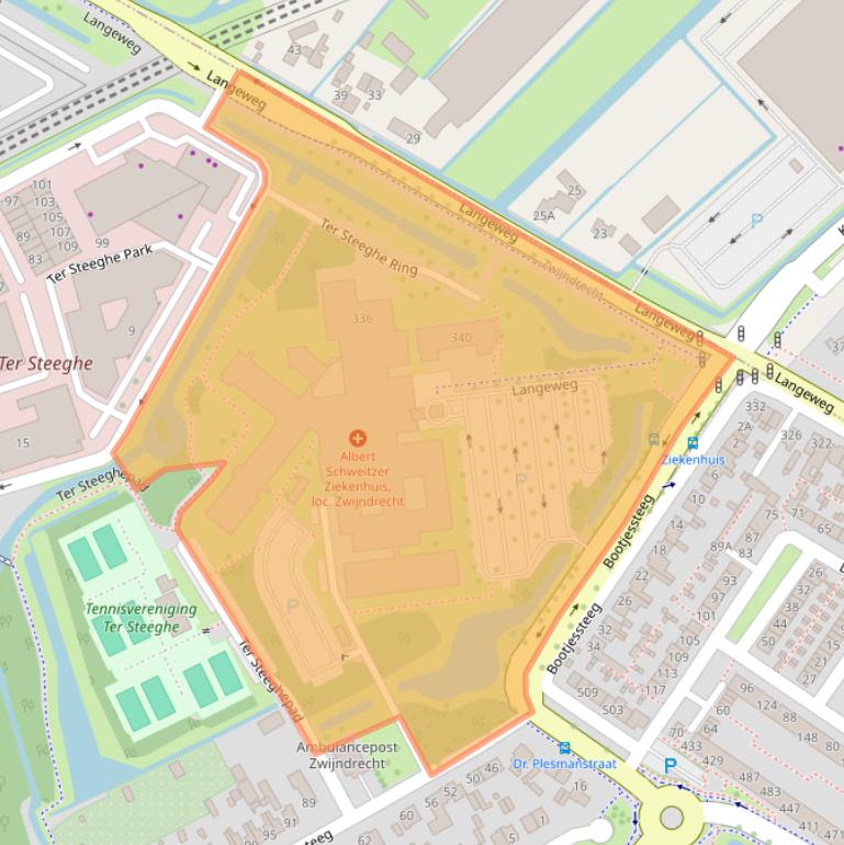 Kaart van postcodegebied 3331LZ.