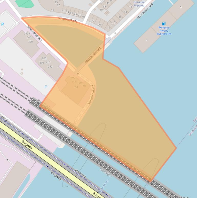 Kaart van postcodegebied 3331MA.