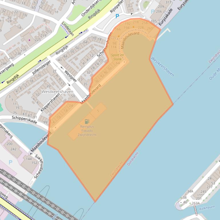 Kaart van postcodegebied 3331ML.