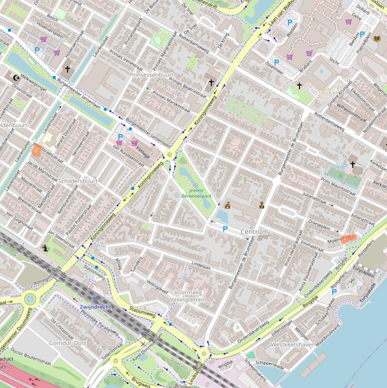 Kaart van postcodegebied 3331OO.