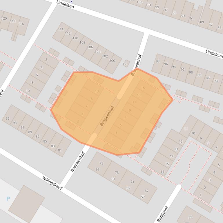 Kaart van postcodegebied 3331RA.