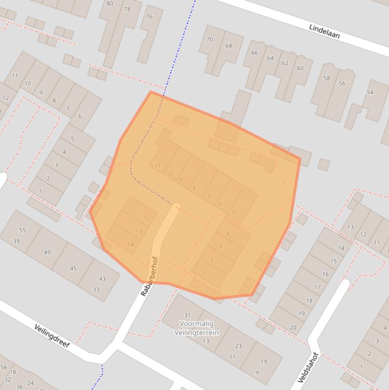 Kaart van postcodegebied 3331RB.