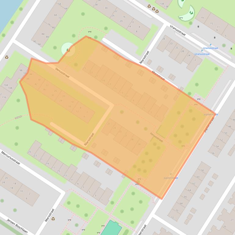 Kaart van postcodegebied 3331SZ.