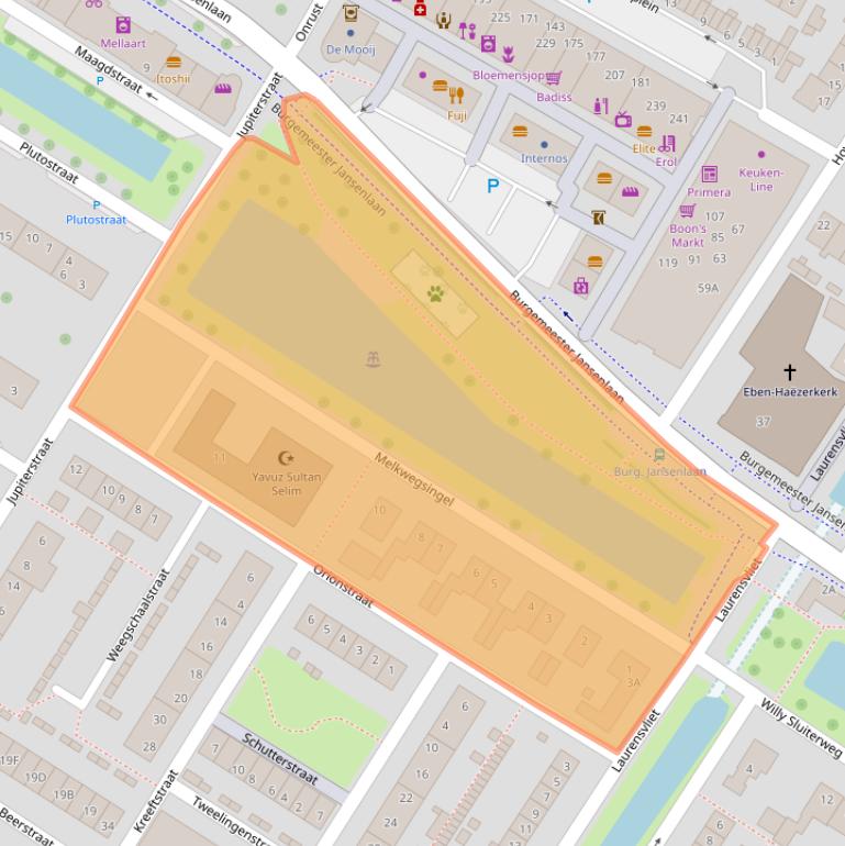 Kaart van postcodegebied 3331TG.