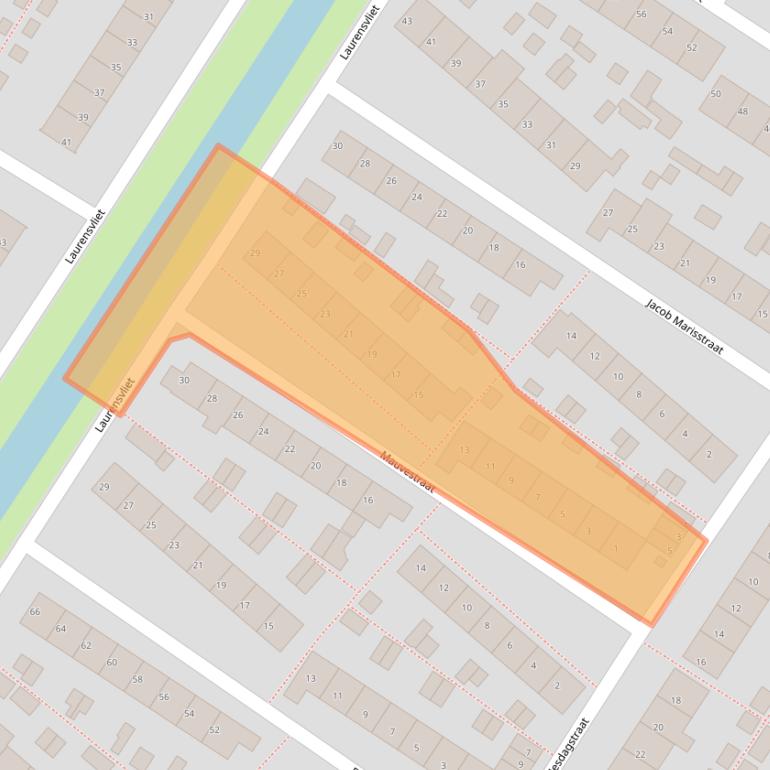 Kaart van postcodegebied 3331VH.