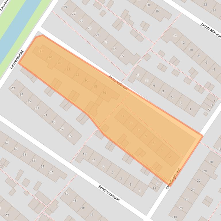 Kaart van postcodegebied 3331VJ.