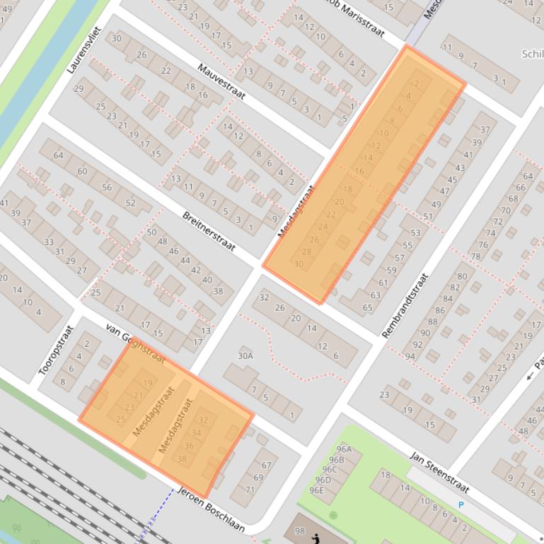 Kaart van postcodegebied 3331VK.