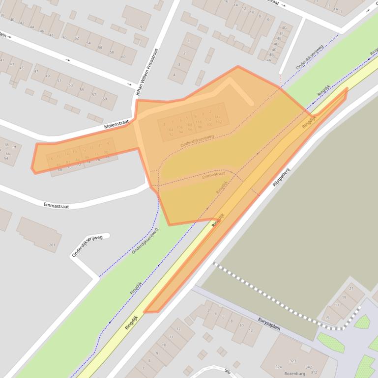 Kaart van postcodegebied 3331XD.