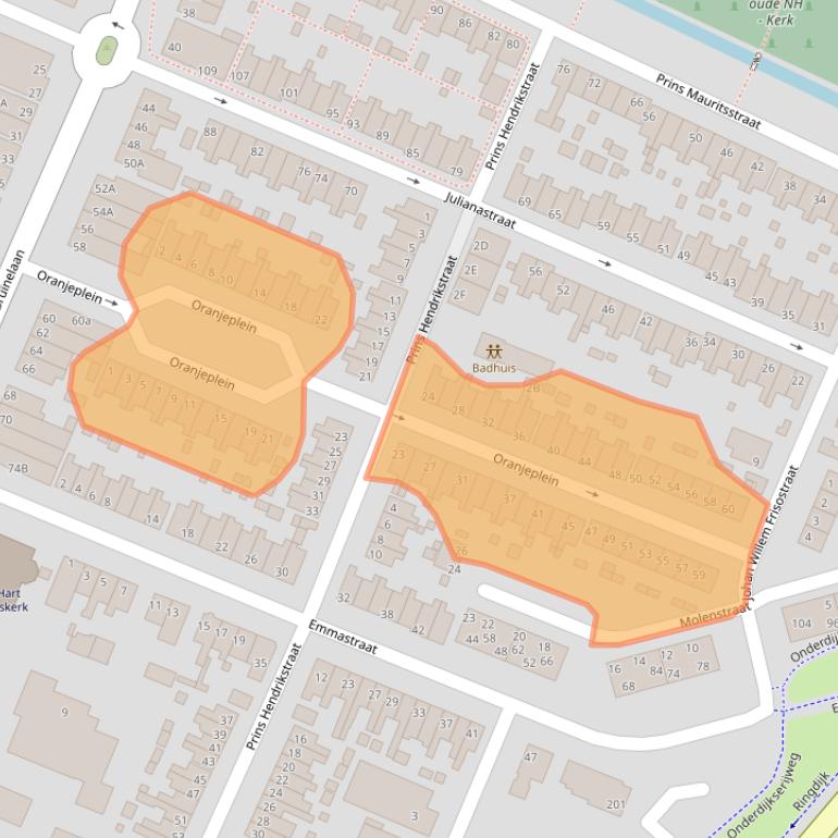 Kaart van postcodegebied 3331XM.