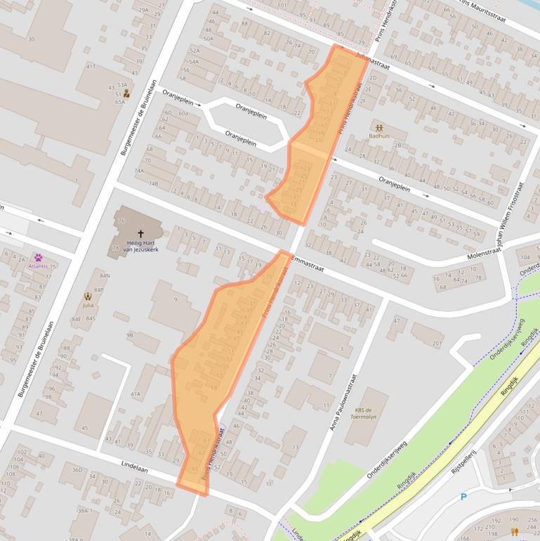 Kaart van postcodegebied 3331XR.