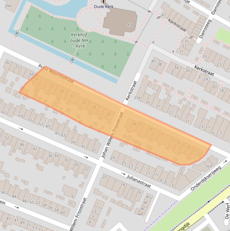 Kaart van postcodegebied 3331XV.