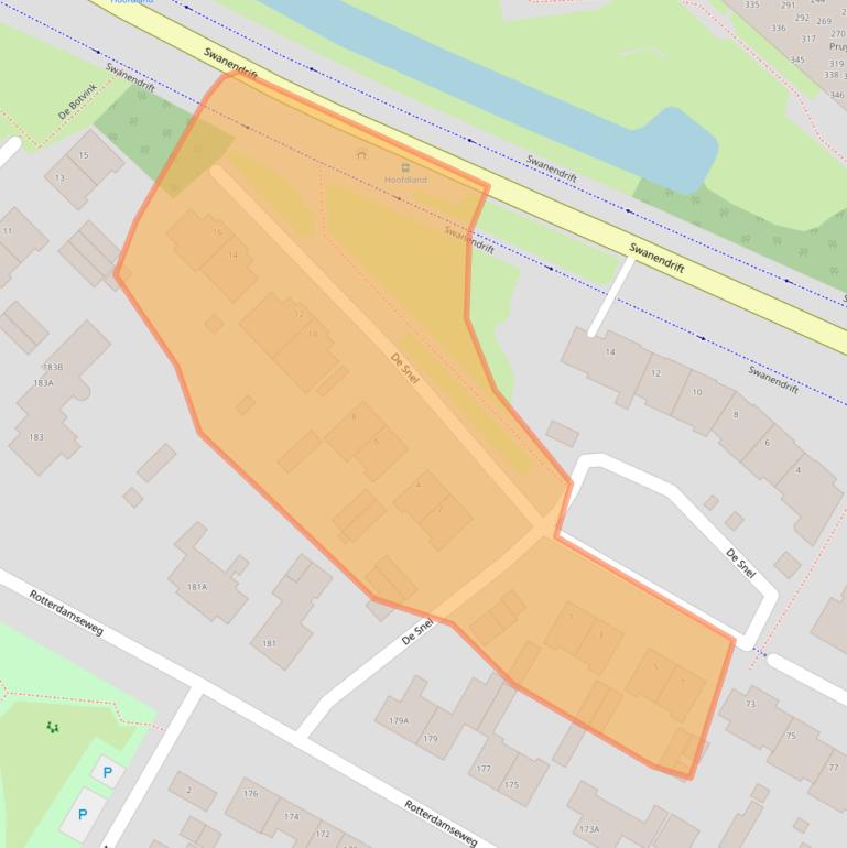 Kaart van postcodegebied 3332AB.